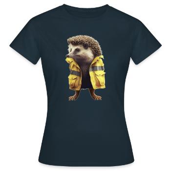 Igelsterben muss nicht sein - Frauen T-Shirt - Navy - Vorne - AI Model Female 172 dark (172cm)