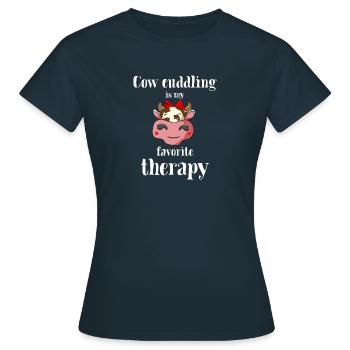 Vache câlin vache câlin câlin câlin thérapie - T-shirt Femme - marine - Devant - AI Model Female 172 dark (172cm)