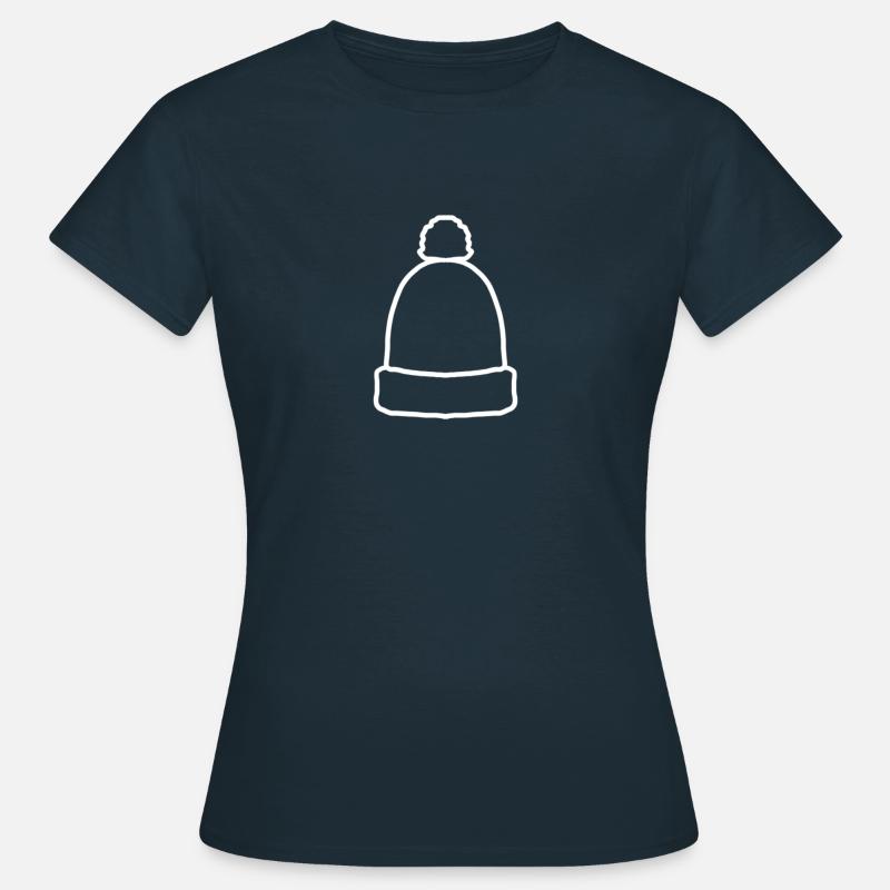Beanie, cap, head, head, bobble hat - Women's T-Shirt - navy