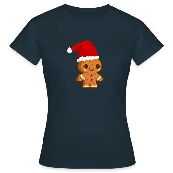 Lebkuchenmann - Frauen T-Shirt - Navy - Vorne - AI Model Female 172 dark (172cm)