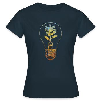 lampe et fleur - T-shirt Femme - marine - Devant - AI Model Female 172 dark (172cm)