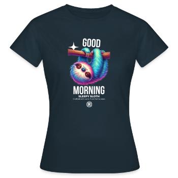 good morning - Women's T-Shirt - navy - Front - AI Model Female 172 dark (172cm)