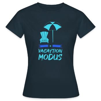 vacation mode - Women's T-Shirt - navy - Front - AI Model Female 172 dark (172cm)