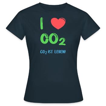 I Love Co2 - Frauen T-Shirt - Navy - Vorne - AI Model Female 172 dark (172cm)