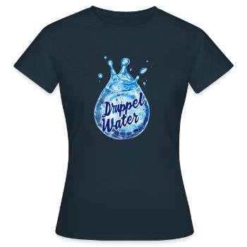 Wassertropfen - Frauen T-Shirt - Navy - Vorne - AI Model Female 172 dark (172cm)