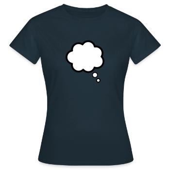 Thinking, de pensée, de nuages, la bulle - T-shirt Femme - marine - Devant - AI Model Female 172 dark (172cm)