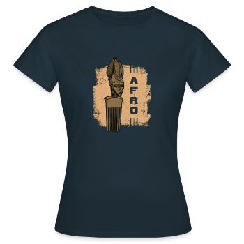 Kamm Haar Frisur Afro Afrikanisch Geschichte Kultu - Frauen T-Shirt - Navy - Vorne - AI Model Female 172 dark (172cm)