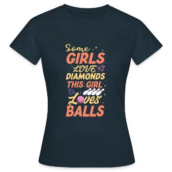 Funny Bowling Player Bowler Ladies Team - Frauen T-Shirt - Navy - Vorne - AI Model Female 172 dark (172cm)