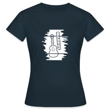 Guitar Markus - Women's T-Shirt - navy - Front - AI Model Female 172 dark (172cm)