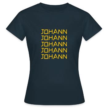 Prénom Johann - T-shirt Femme - marine - Devant - AI Model Female 172 dark (172cm)