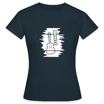 Guitar Moritz - Frauen T-Shirt - Navy - Vorne - AI Model Female 172 dark (172cm)