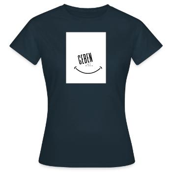 Geben ist Glueck Black and White - Frauen T-Shirt - Navy - Vorne - AI Model Female 172 dark (172cm)