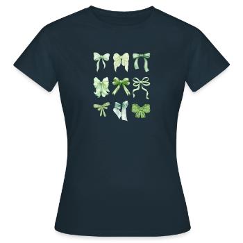Grüne Schleifen - Frauen T-Shirt - Navy - Vorne - AI Model Female 172 dark (172cm)
