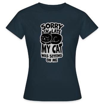désolé chat était assis - T-shirt Femme - marine - Devant - AI Model Female 172 dark (172cm)