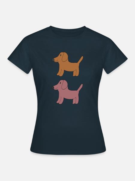 dackel freunde - Frauen T-Shirt - Navy