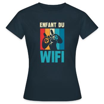 enfant du wifi - T-shirt Femme - marine - Devant - AI Model Female 172 dark (172cm)