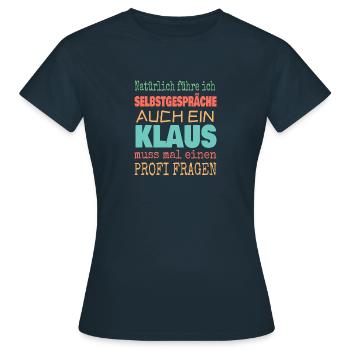 Klaus - Frauen T-Shirt - Navy - Vorne - AI Model Female 172 dark (172cm)