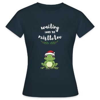 Waiting under the mistletoe - Women's T-Shirt - navy - Front - AI Model Female 172 dark (172cm)