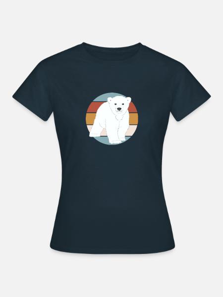 Retro Eisbär - Frauen T-Shirt - Navy