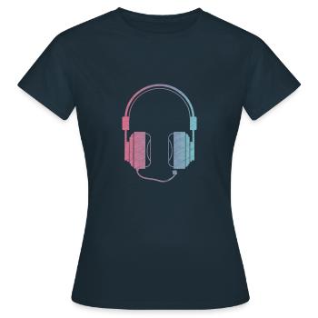 Casque d’écoute J’aime la musique - T-shirt Femme - marine - Devant - AI Model Female 172 dark (172cm)