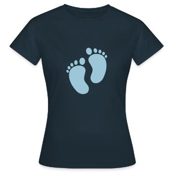 pieds de bébé - T-shirt Femme - marine - Devant - AI Model Female 172 dark (172cm)