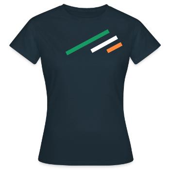 Rayures d’Irlande - T-shirt Femme - marine - Devant - AI Model Female 172 dark (172cm)