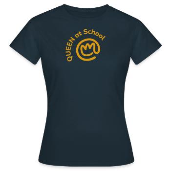 QueenatSchool2 Shirt Working School - Frauen T-Shirt - Navy - Vorne - AI Model Female 172 dark (172cm)