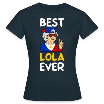 Meilleure Lola de tous les temps / Tagalog Grandma, Philippines - T-shirt Femme - marine - Devant - AI Model Female 172 dark (172cm)
