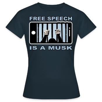 Free Speech - Frauen T-Shirt - Navy - Vorne - AI Model Female 172 dark (172cm)
