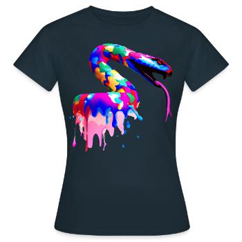 Gradients in the queue - Women's T-Shirt - navy - Front - AI Model Female 172 dark (172cm)