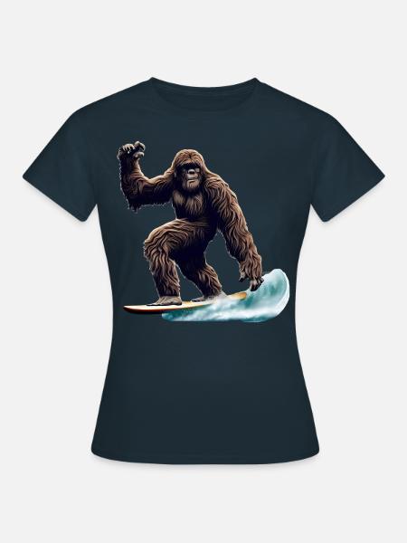 Bigfoot Surfing - Frauen T-Shirt - Navy
