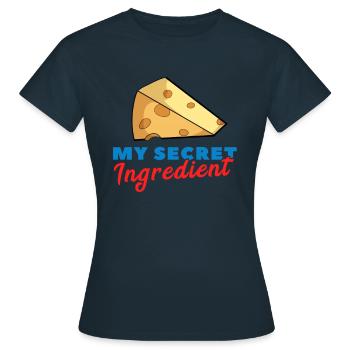 Käseliebhaber Käse Zutat Gouda Emmentaler Geschenk - Frauen T-Shirt - Navy - Vorne - AI Model Female 172 dark (172cm)