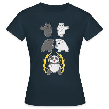 Panda Fusion Panda Ours Ours polaire cadeau ours noir - T-shirt Femme - marine - Devant - AI Model Female 172 dark (172cm)