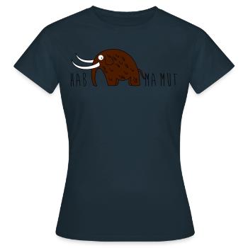 Mammut und Mut - Frauen T-Shirt - Navy - Vorne - AI Model Female 172 dark (172cm)