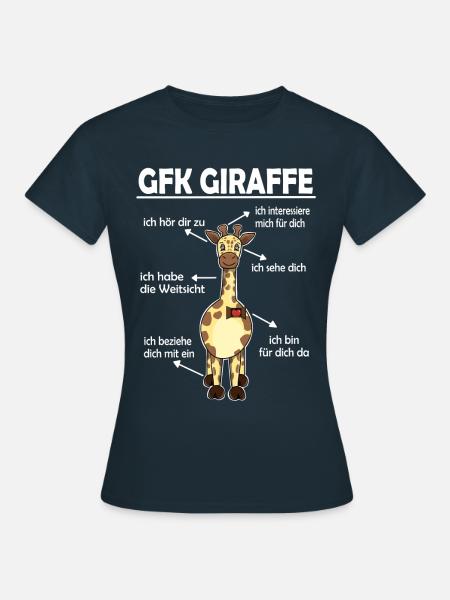 Gfk Kommunikation Giraffe Zoo Giraffensprache - Frauen T-Shirt - Navy
