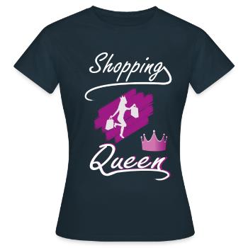 Shopping birthday Queen- Frauen Einkaufen Spruch - Frauen T-Shirt - Navy - Vorne - AI Model Female 172 dark (172cm)