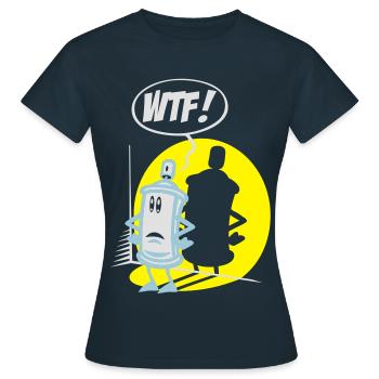 WTF spray flex - Women's T-Shirt - navy - Front - AI Model Female 172 dark (172cm)