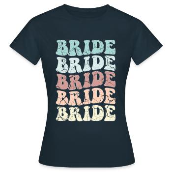 Bride Retro - JGA Gruppenshirt für die Braut - Frauen T-Shirt - Navy - Vorne - AI Model Female 172 dark (172cm)