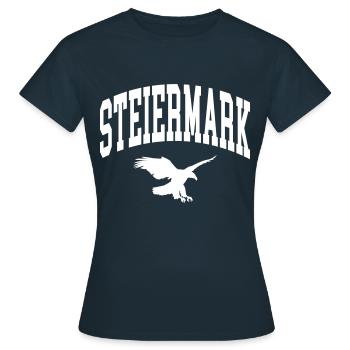 Steiermark - Frauen T-Shirt - Navy - Vorne - AI Model Female 172 dark (172cm)