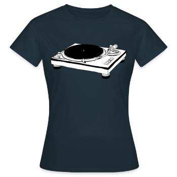 Plattenspieler - Frauen T-Shirt - Navy - Vorne - AI Model Female 172 dark (172cm)