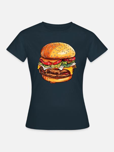 Cheeseburger Freude - Frauen T-Shirt - Navy