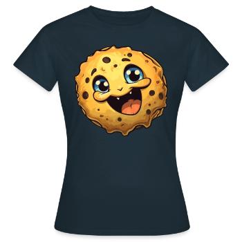 Biscuit Biscuit Drôle Mignon - T-shirt Femme - marine - Devant - AI Model Female 172 dark (172cm)
