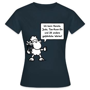 Sheepworld - Karate - Frauen T-Shirt - Navy - Vorne - AI Model Female 172 dark (172cm)