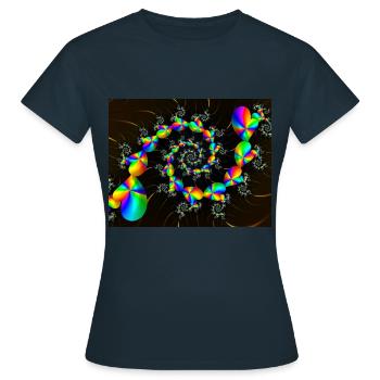 COEURS D'ARC-EN-CIEL EN SPIRALE - T-shirt Femme - marine - Devant - AI Model Female 172 dark (172cm)