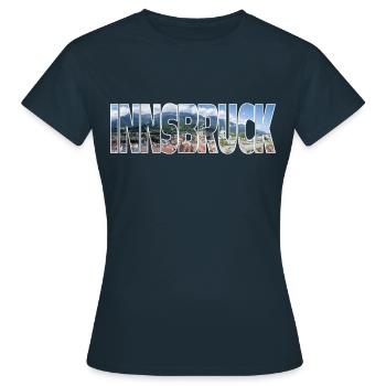 Innsbruck - Frauen T-Shirt - Navy - Vorne - AI Model Female 172 dark (172cm)