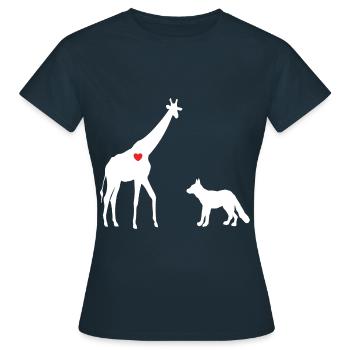 Giraffe Gewaltfreie Kommunikation - Frauen T-Shirt - Navy - Vorne - AI Model Female 172 dark (172cm)
