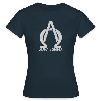 Alpha Omega - Women's T-Shirt - navy - Front - AI Model Female 172 dark (172cm)