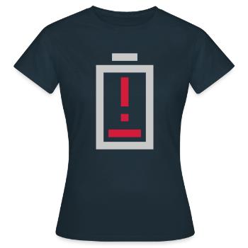 Point d’exclamation batterie pas d’alimentation - T-shirt Femme - marine - Devant - AI Model Female 172 dark (172cm)