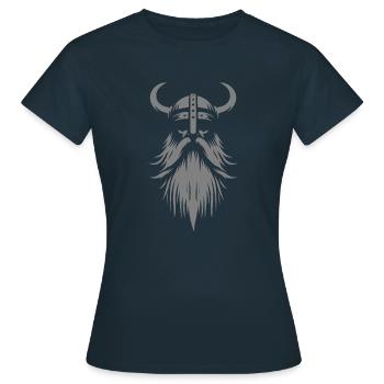 Wikinger mit Helm Robustes Design - Frauen T-Shirt - Navy - Vorne - AI Model Female 172 dark (172cm)