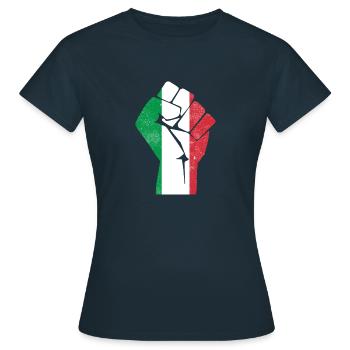 Italy Revolutionary Fist - Stand with Italy - Women's T-Shirt - navy - Front - AI Model Female 172 dark (172cm)